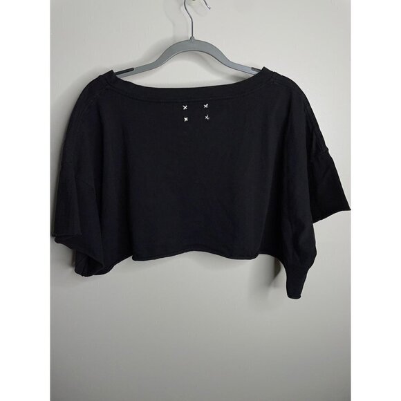 Free People New York Vintage Souls Destination Extreme Crop Top Tee Shirt Size L - Picture 6 of 7
